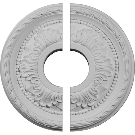 Ekena Millwork Palmetto Ceiling Medallion, Two Piece (Fits Canopies up to 4 7/8"), 12 1/8"OD x 3 1/2"ID x 1"P CM12PM2